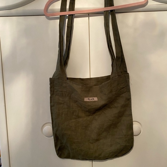 Flax Olive Green Market Bag RARE - Picture 1 of 3